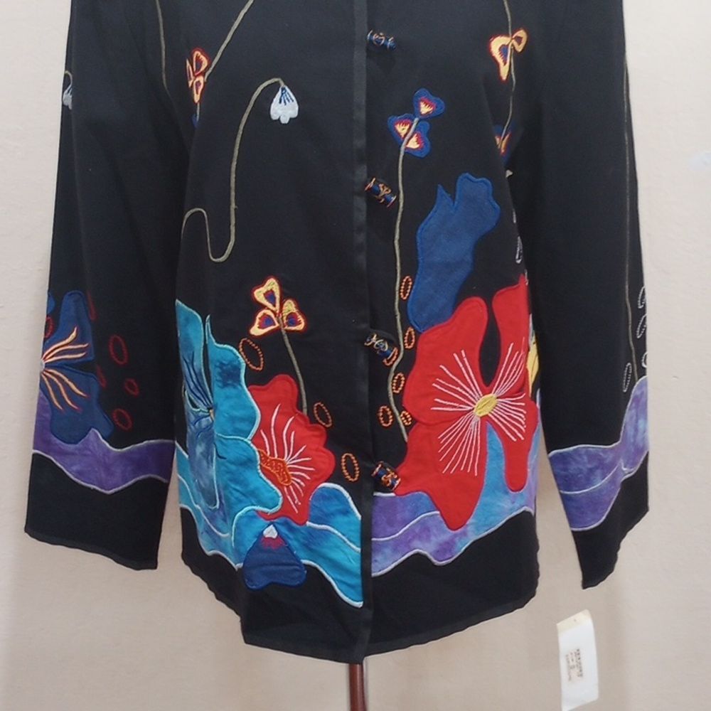 Julia Kim Allure Art to Wear Embroidered Butterfly Jacket ~ M - NEW! - Picture 4 of 12